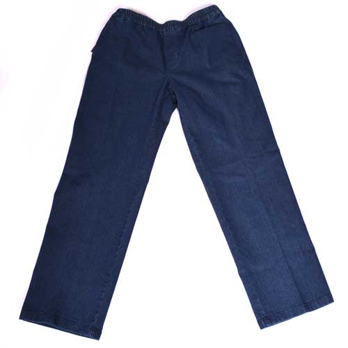 Jeans med elastik i taljen, Blå - Seniorshop