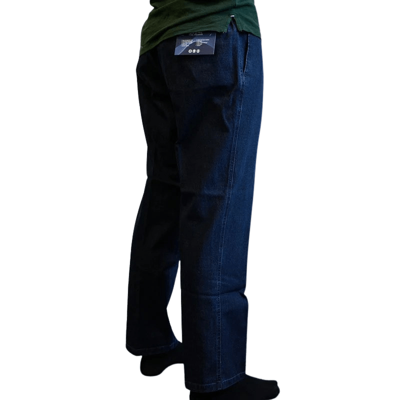 Jeans med elastik i taljen - Blå