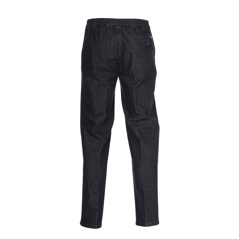 Jeans med elastik i taljen - Koksgrå/sort