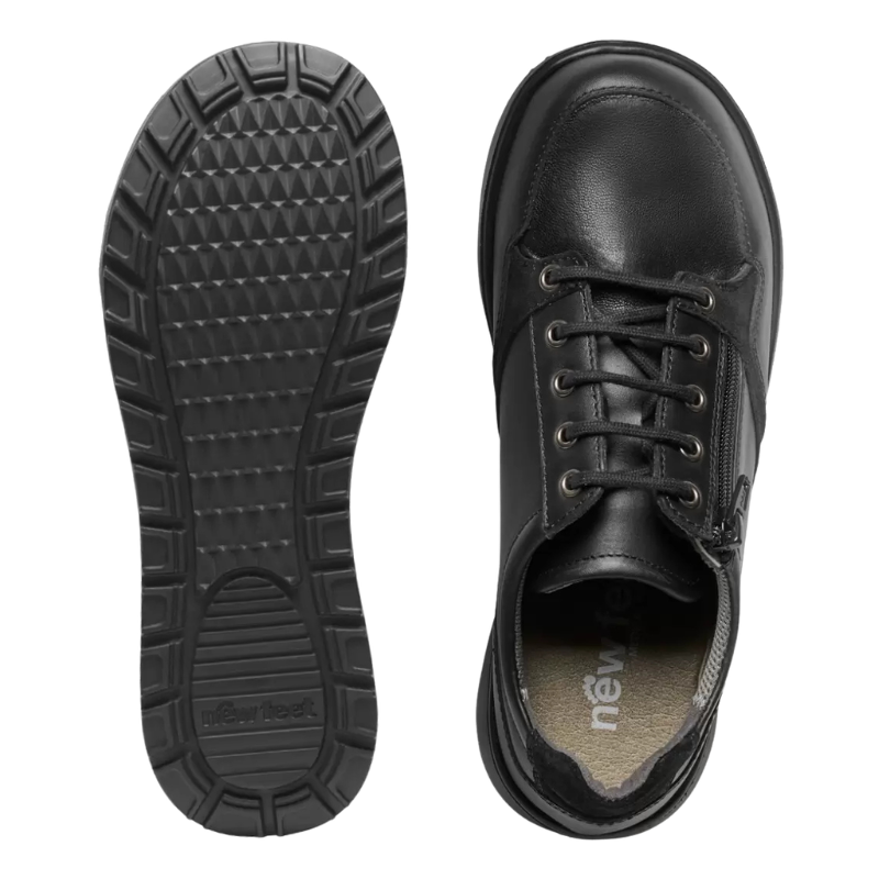 New Feet scarpe da donna con lacci e cerniera - Nero