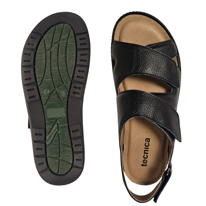 Sandalo uomo Tecnica con chiusura in velcro - Nero