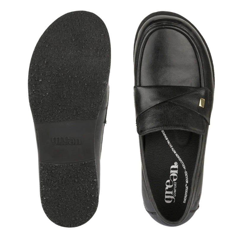 Green Comfort mocassino largo da donna - Nero