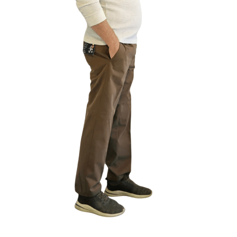 Bukser med elastik i taljen - Brun