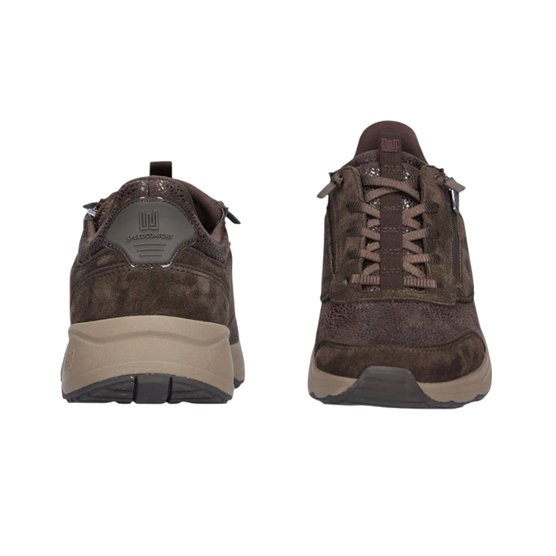 Waldläufer sneaker da donna a pianta larga - Marrone