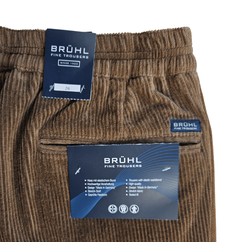 Fløjlsbukser med elastikkant - Brun