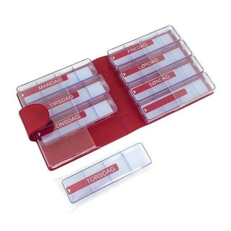 Portapillole grandi in custodia - Medimax - Rosso