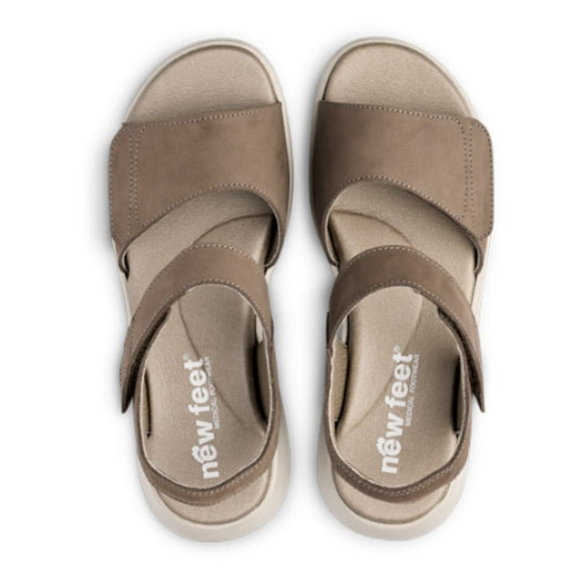 Let damesandal, Sand, New Feet - Seniorshop