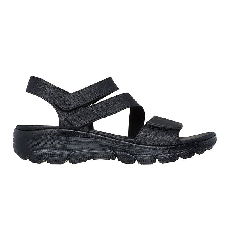 Skechers damesandal med velcro - Sort - Seniorshop