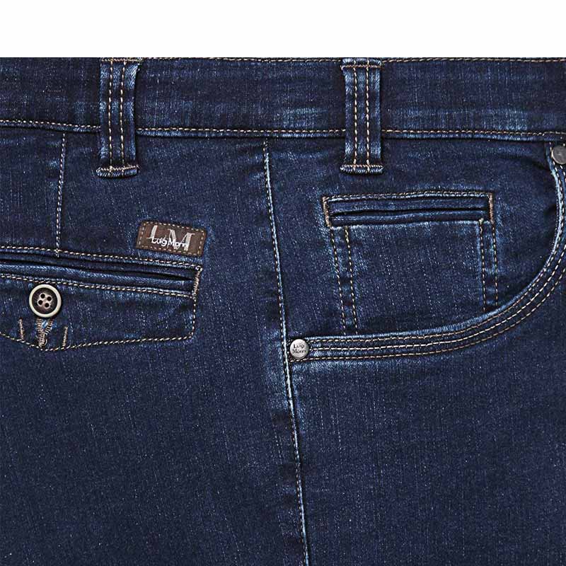 Jeans med elastik og stræk - Mørkeblå - Seniorshop