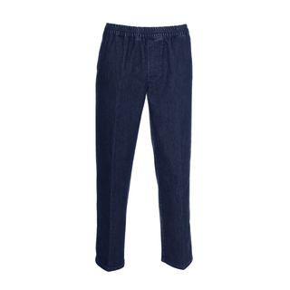 Jeans med elastik i taljen - Blå