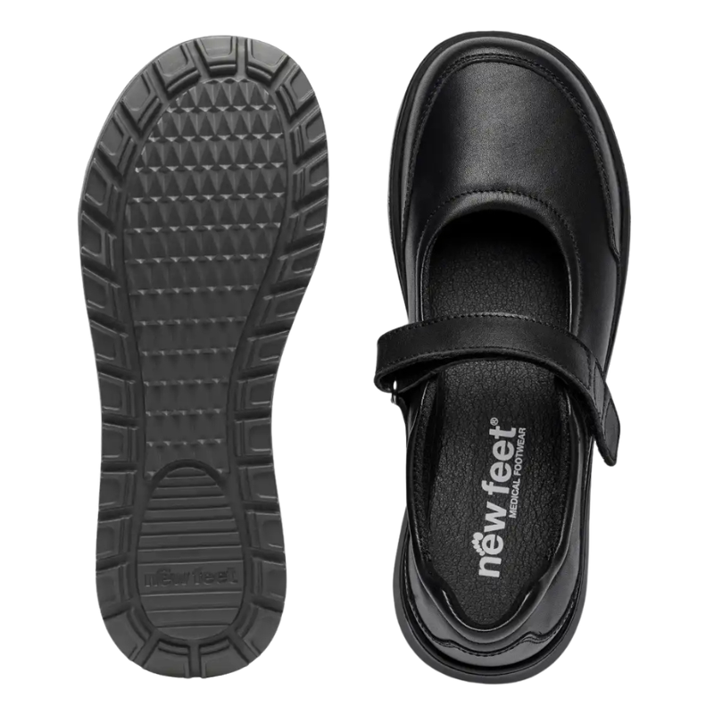 New Feet ballerina con velcro - Nero