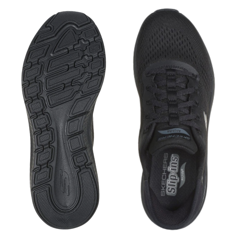Skechers ampia slip-in scarpa da donna - Nero
