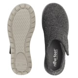 Pantofola New Feet da donna vista dall'alto con soletta e suola esterna antiscivolo con battistrada