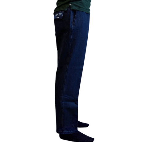 Jeans med elastik i taljen - Blå