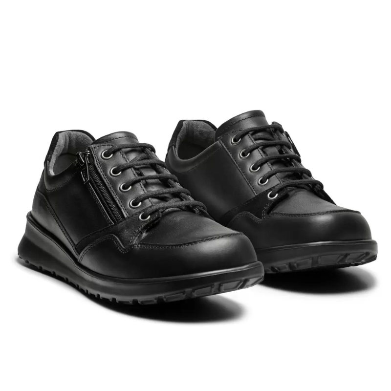 New Feet scarpe da donna con lacci e cerniera - Nero