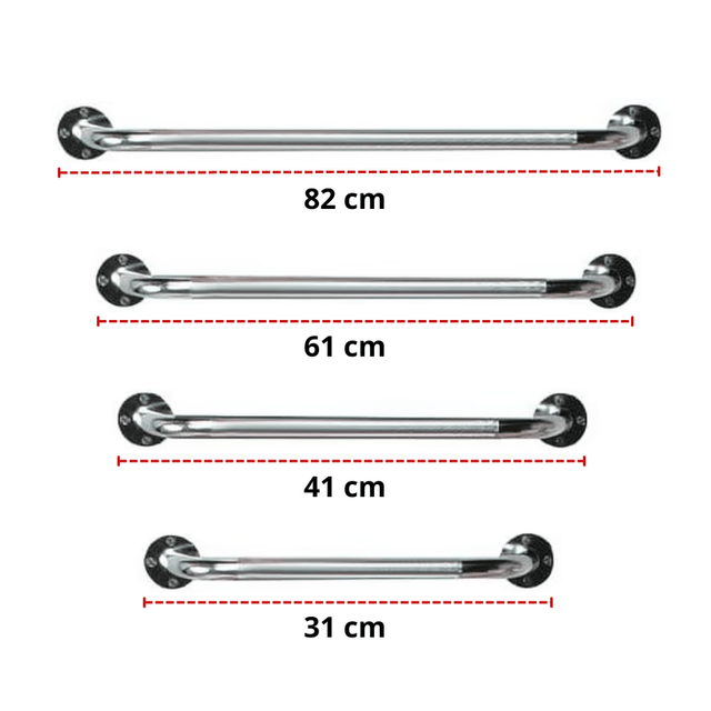 Støttegreb i krom - Flere størrelser