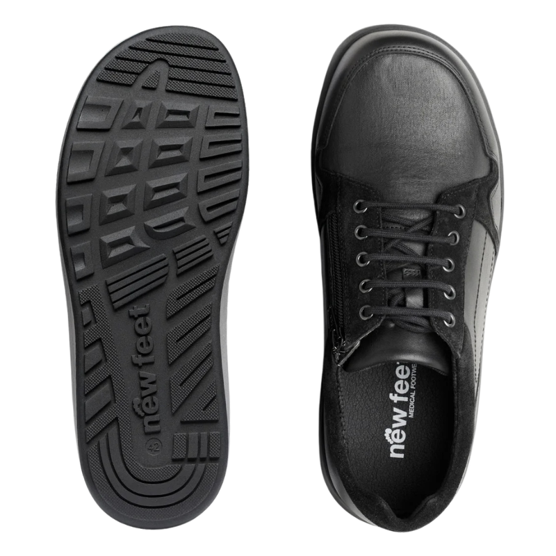 New Feet scarpe da uomo con stretch - Nero