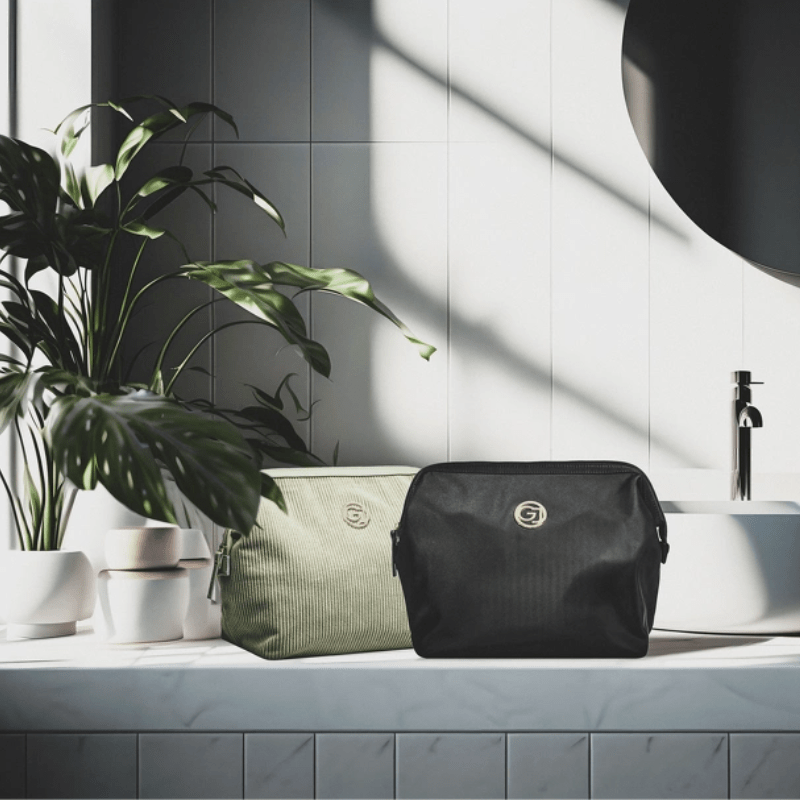 Toilettaske med bøjlelukning - Sort