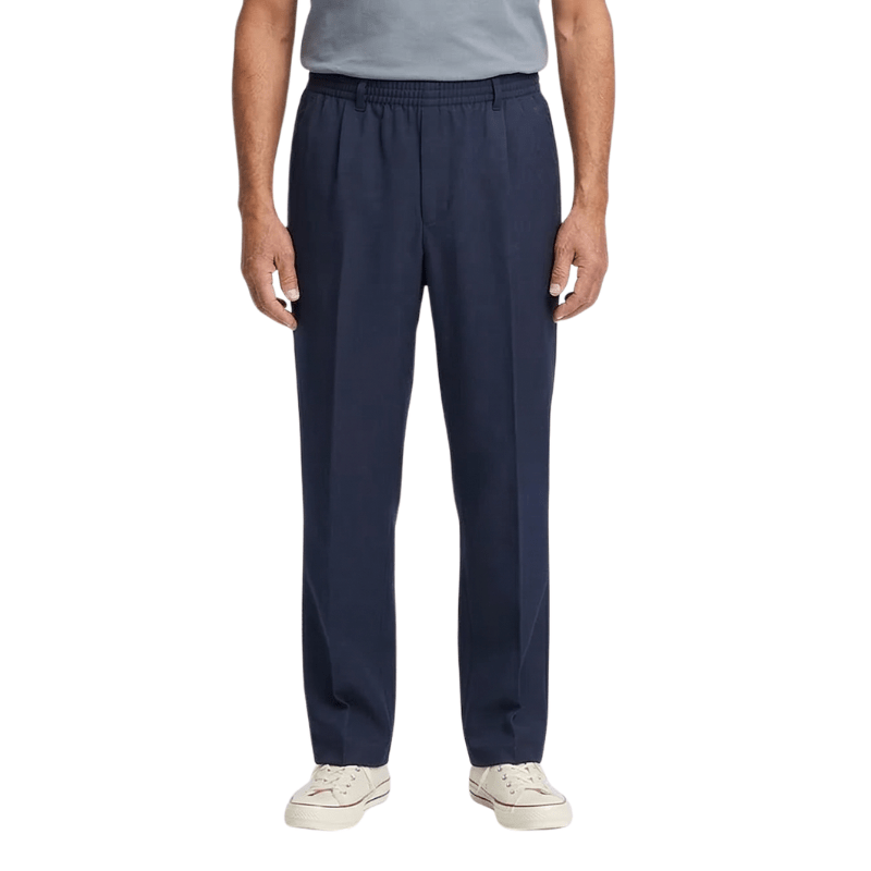 Komfortbukser med elastik - Marineblå