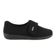 Pantofola Rohde nera da donna con cinturino in velcro e suola in gomma antiscivolo, vista laterale