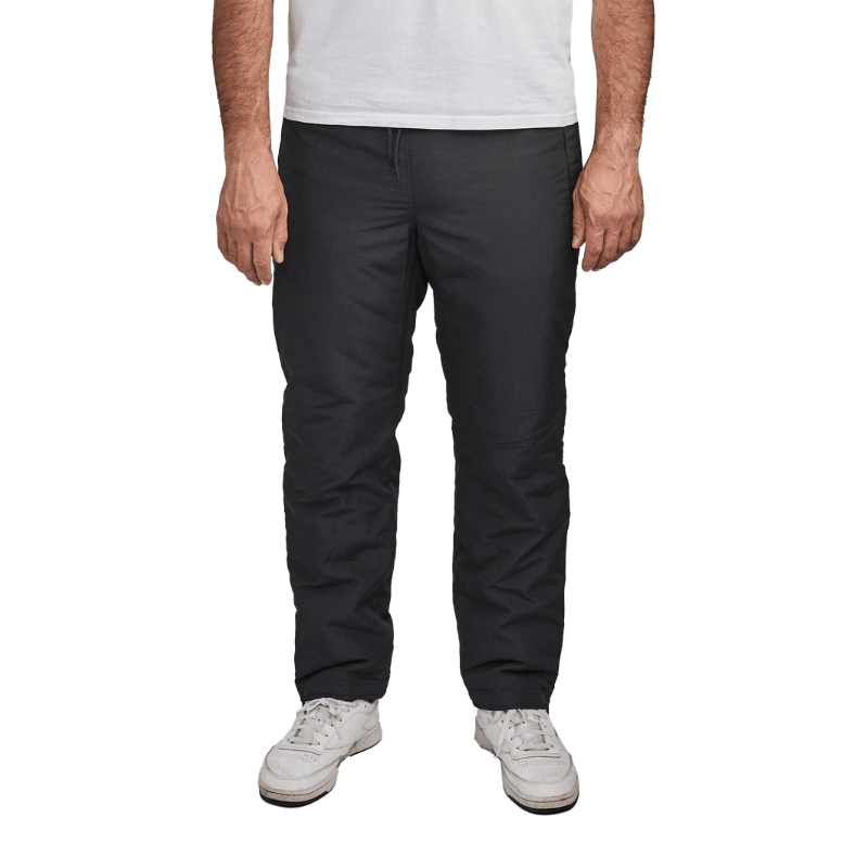 Vista frontale di pantaloni casual Dobsom neri con elastico e coulisse in vita