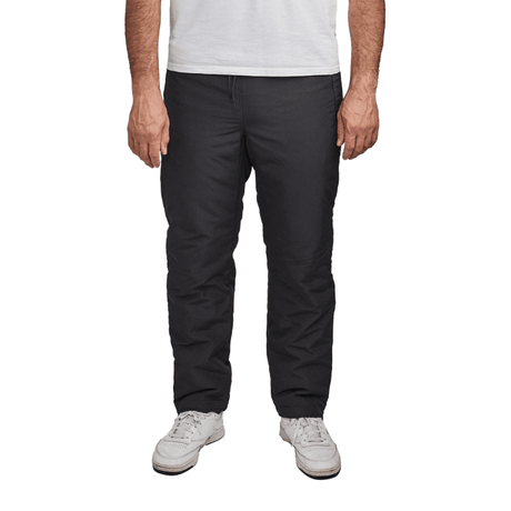 Vista frontale di pantaloni casual Dobsom neri con elastico e coulisse in vita