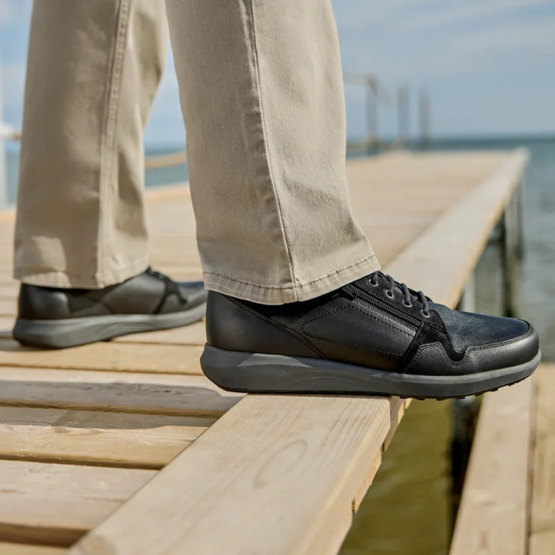 New Feet scarpe da uomo con stretch - Nero
