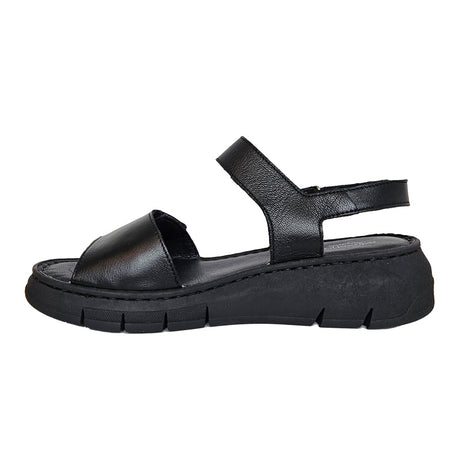 Relaxshoe sandalo da donna con tacco a zeppa - Nero
