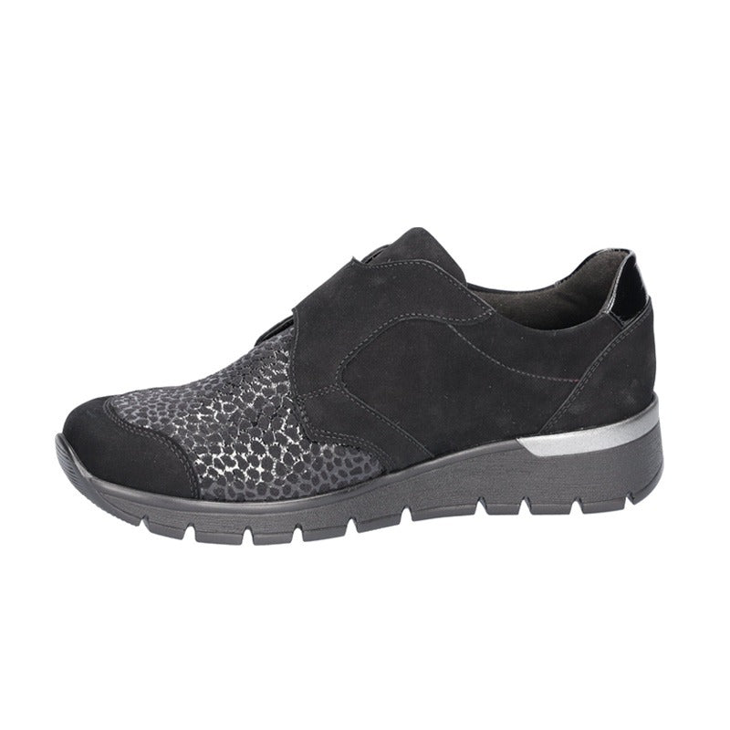 Waldläufer bred damesko - Sort - Seniorshop