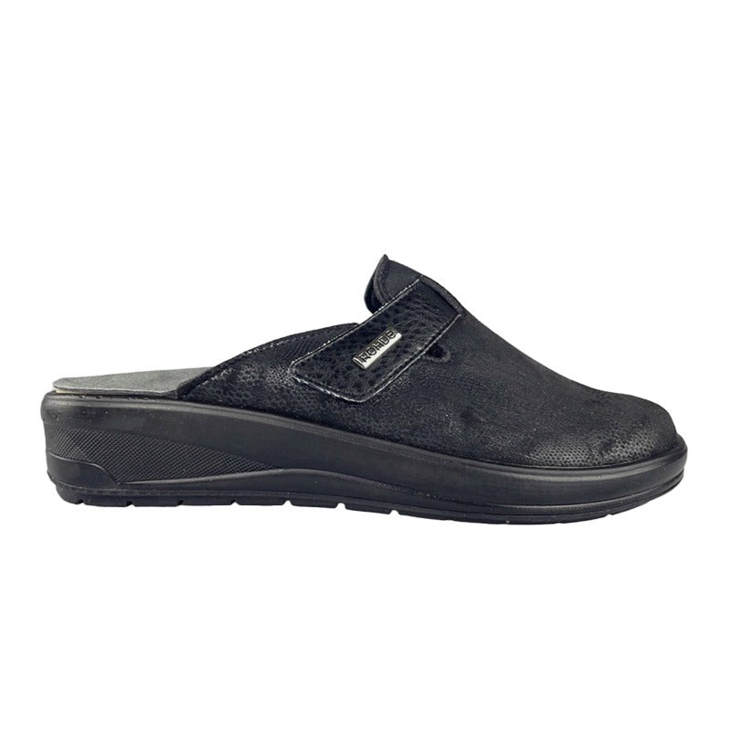 Rohde slipper donna con stretch - Nero