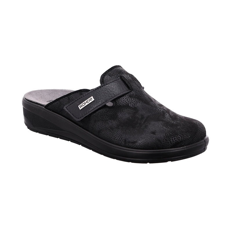 Rohde slipper donna con stretch - Nero