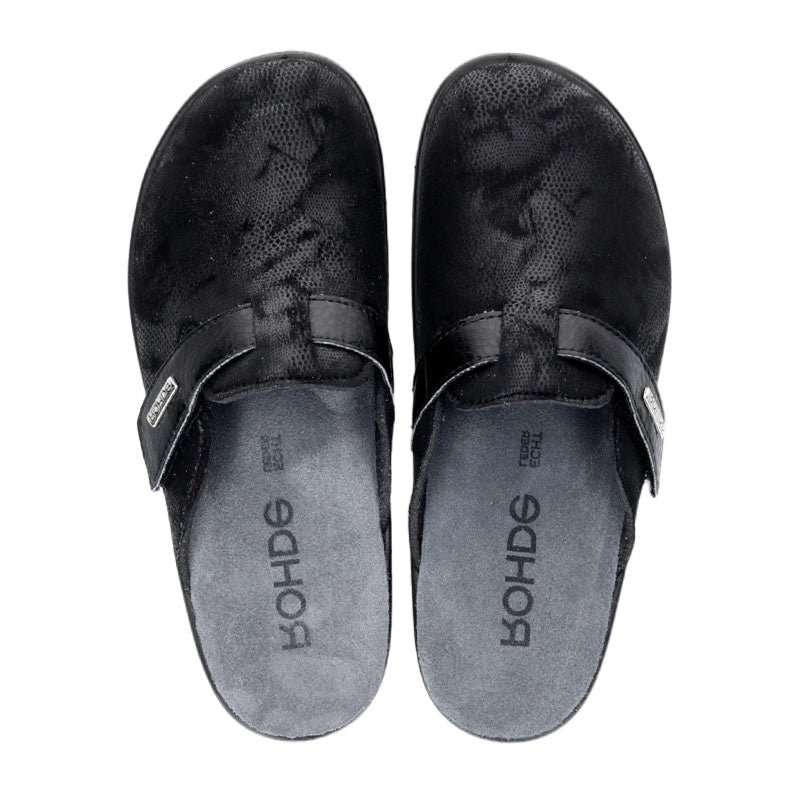 Rohde slipper donna con stretch - Nero