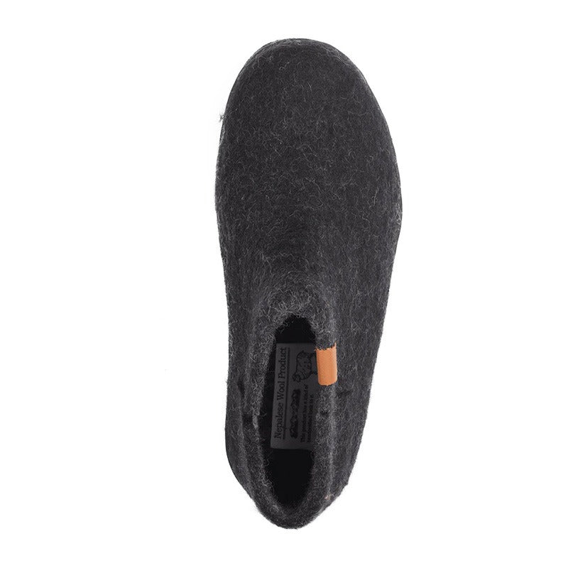 Green Comfort pantofole in feltro di lana - Nero