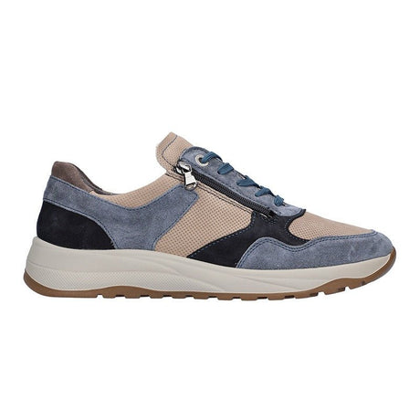 Waldläufer herresneaker - Beige/Blå - Seniorshop