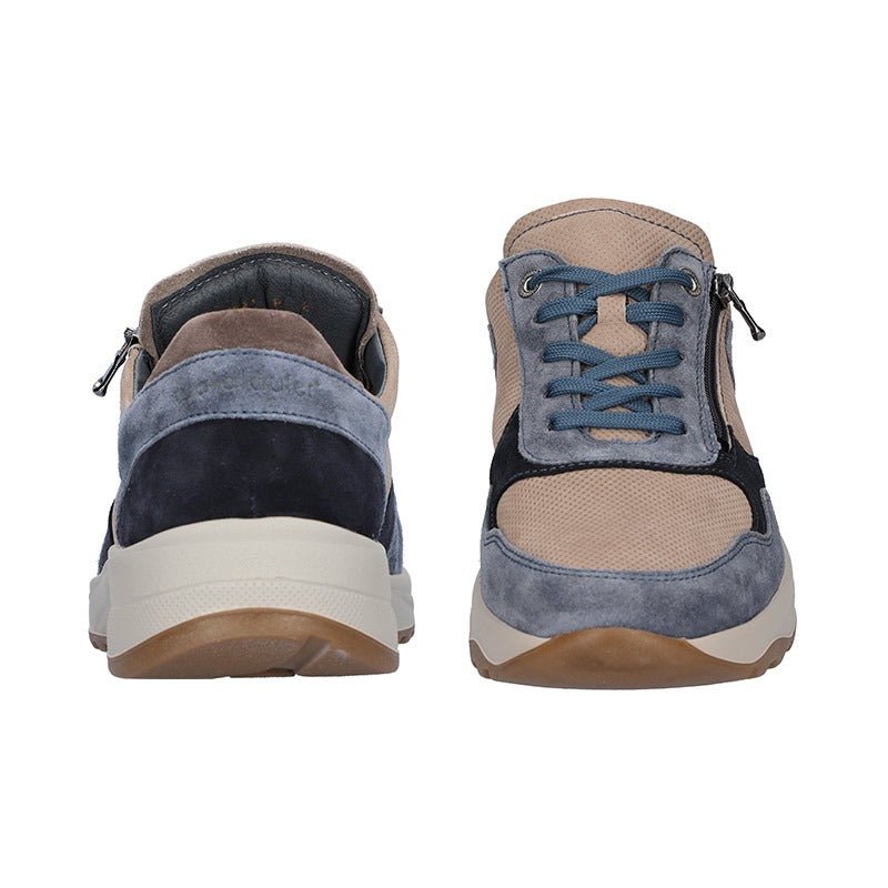 Waldläufer herresneaker - Beige/Blå - Seniorshop