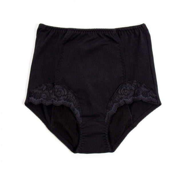 Inkontinens trusse med blonde - Sort