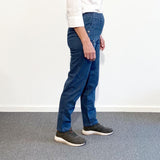 Women's Pants with Elastic Waistband, Blue Denim