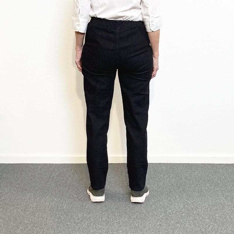 Damebukser med elastikkant - Sort denim - Seniorshop