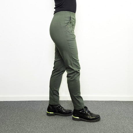 Pantaloni foderati da donna - Khaki verde