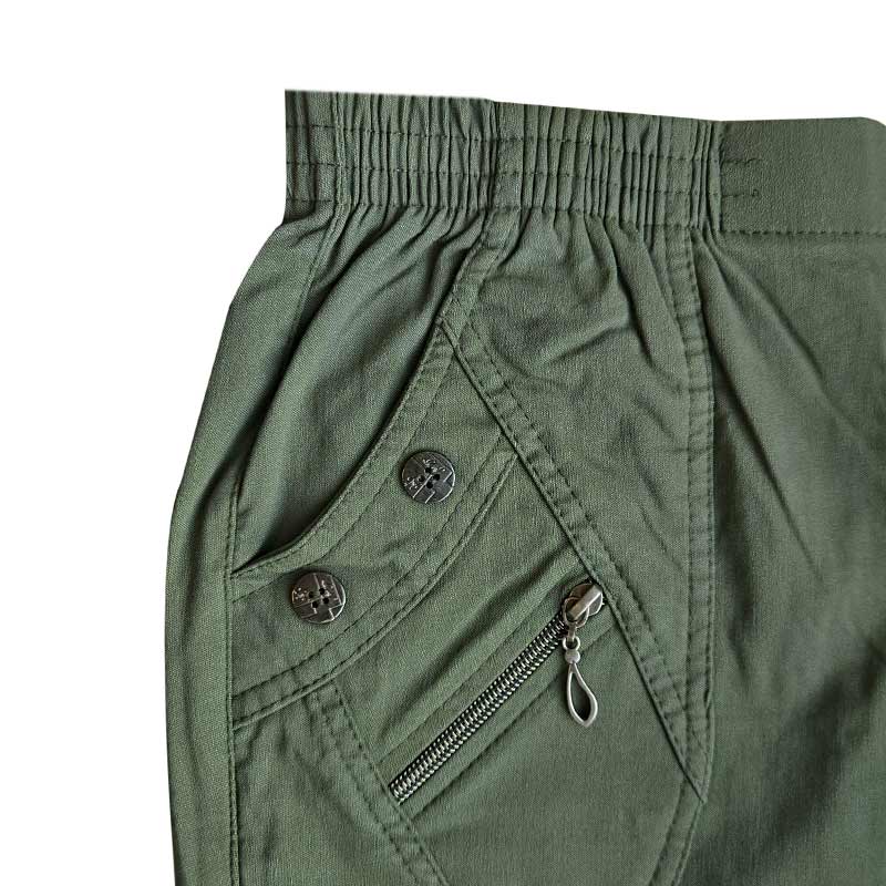 Pantaloni foderati da donna - Khaki verde