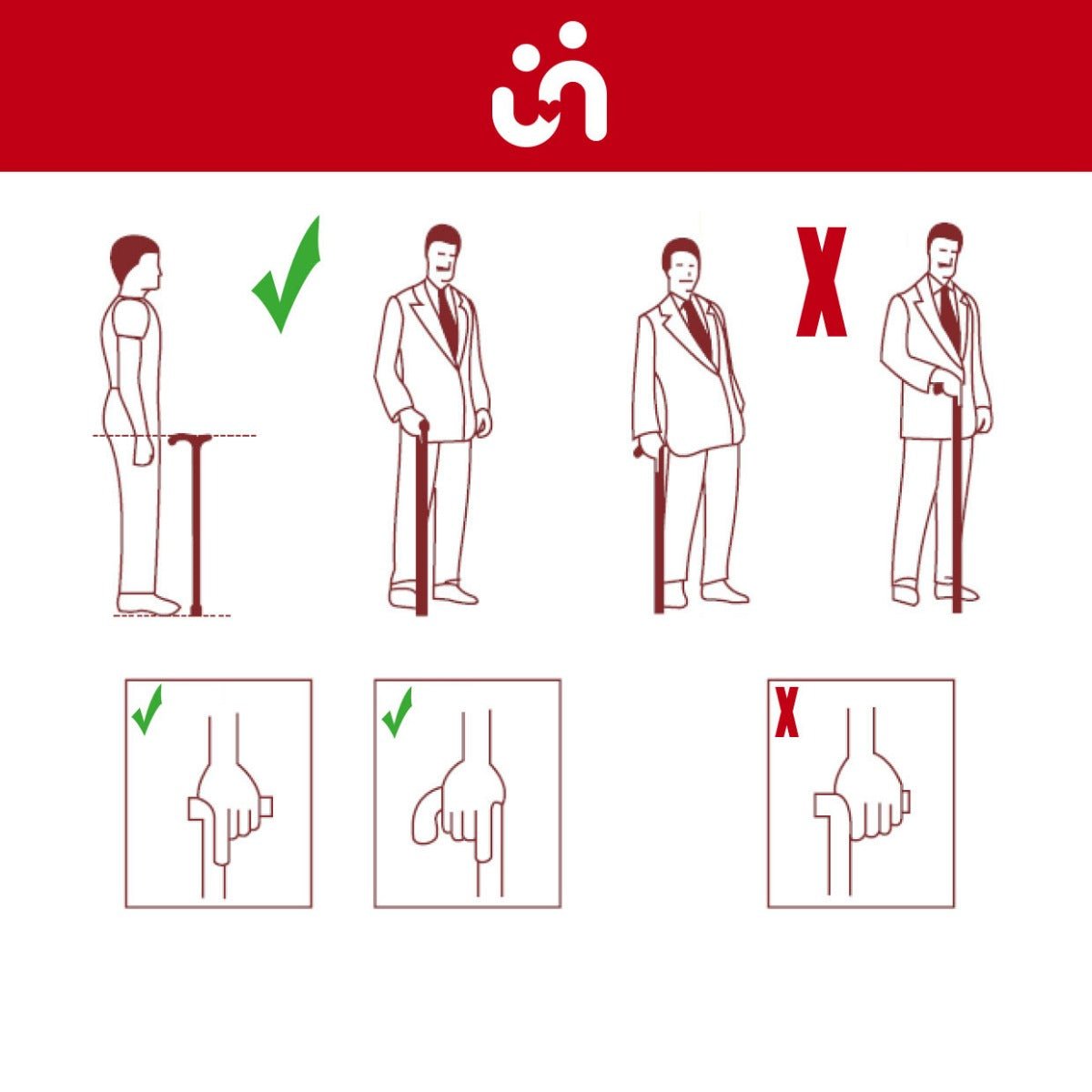 Sammenklappelig stok - Lilla blomst - Seniorshop